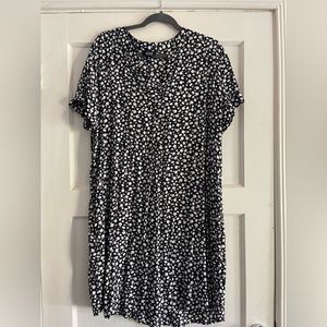 a.n.a Black and White Printed Midi Dress